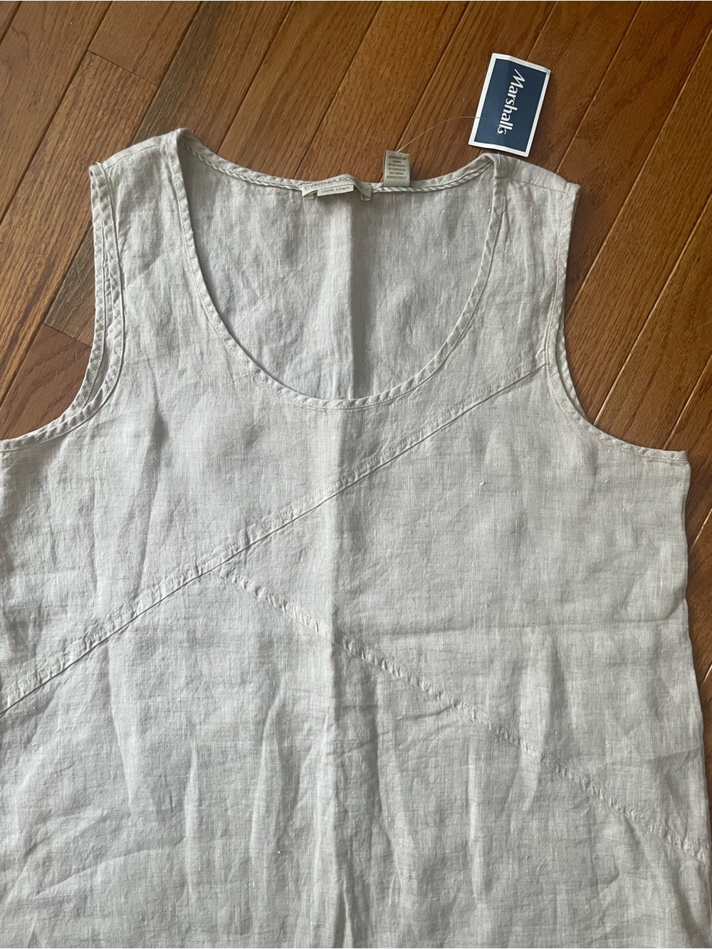 Cynthia Rowley Light Tan Linen Scoop Neck Tank